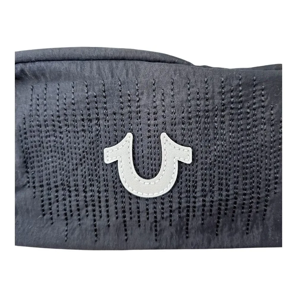 True Religion Toiletry Makeup Bag Unisex Black Rain Horseshoe Logo Dopp Kit